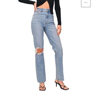 abercrombie + fitch 90s straight leg ultra high rise jeans curve love